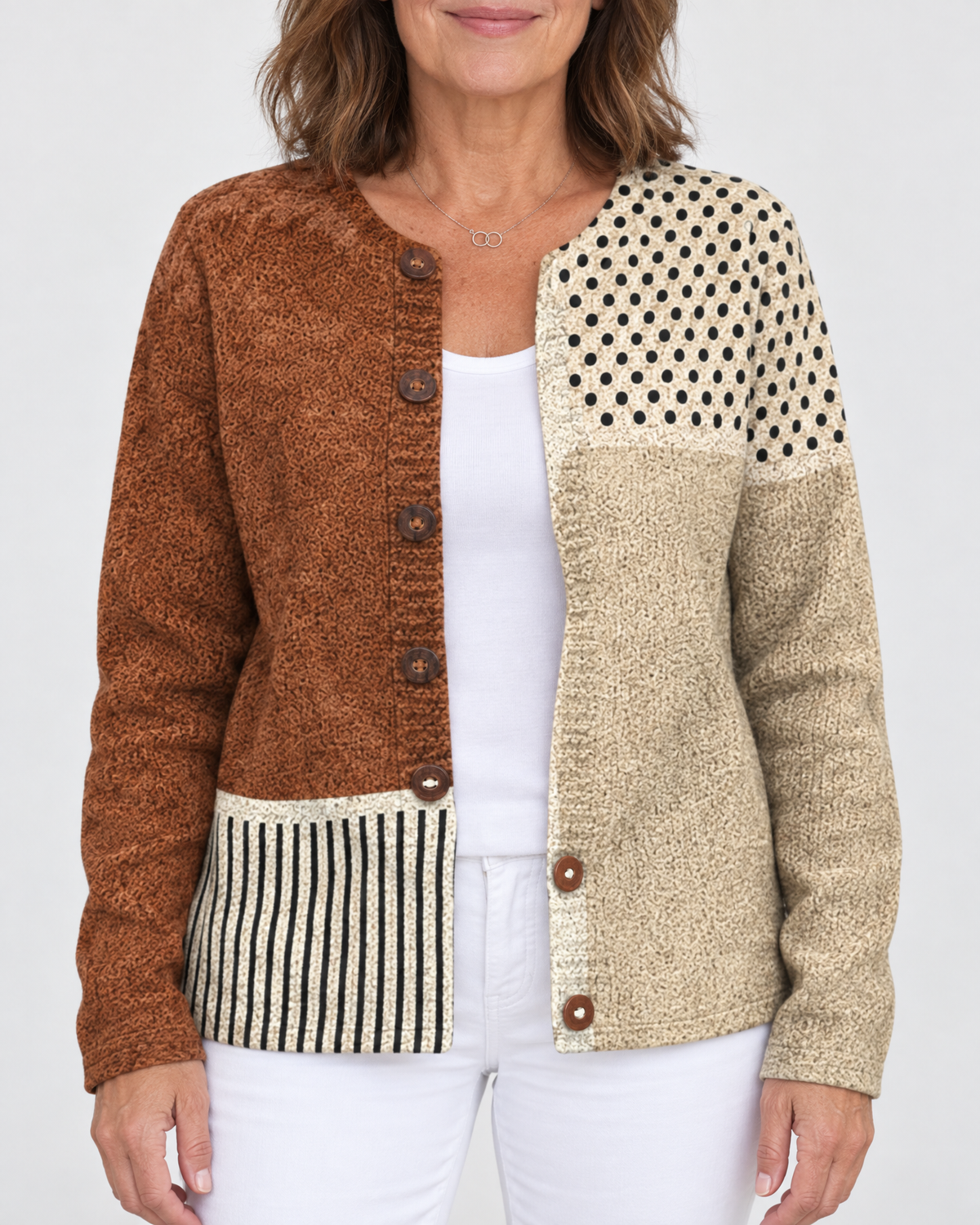 Harriet - Printed Knit-Look Cardigan