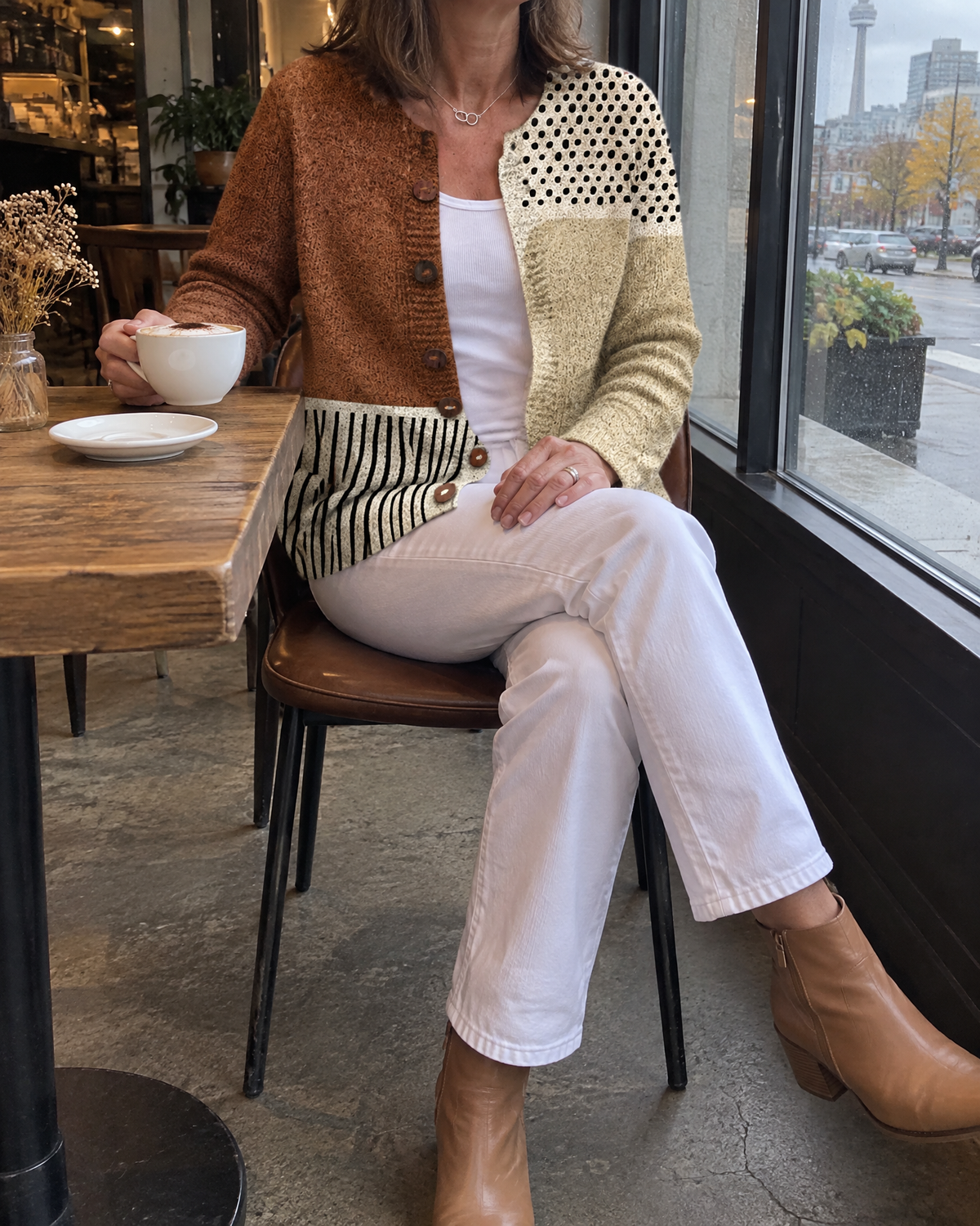 Harriet - Printed Knit-Look Cardigan