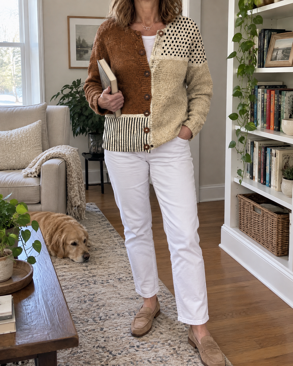 Harriet - Printed Knit-Look Cardigan