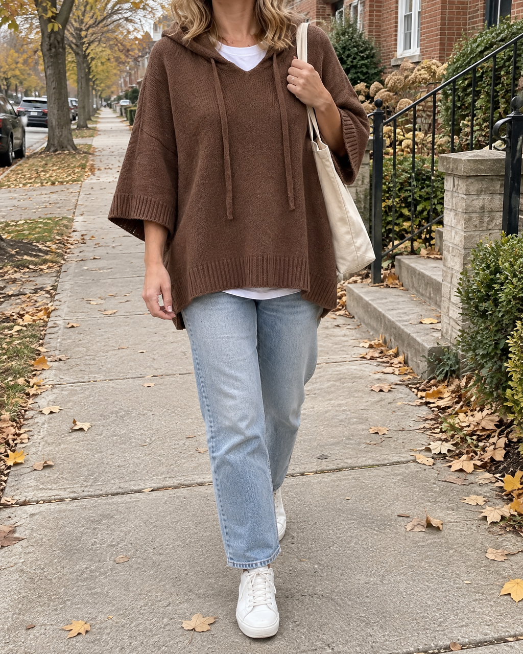Mariette - Hooded Knit Poncho