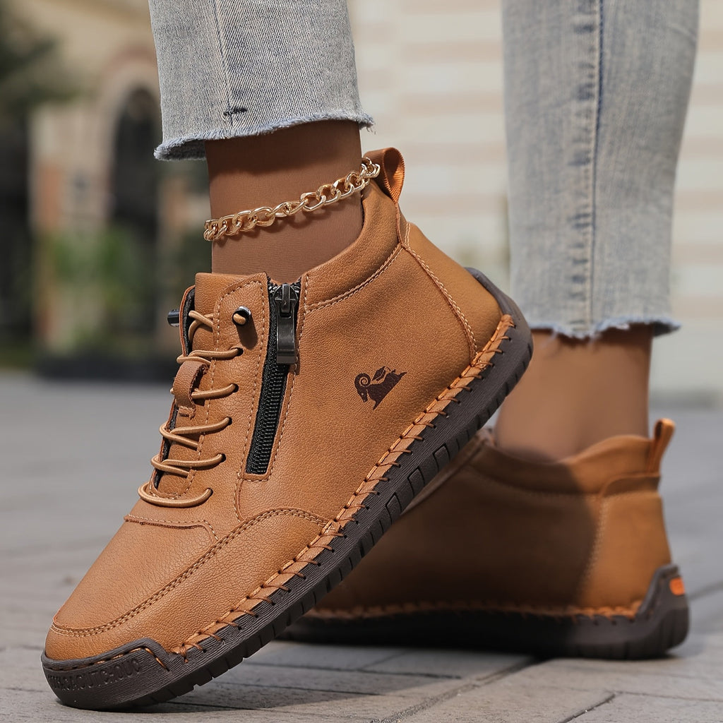 LunaStep | Orthopaedic Women's Lace-Up Sneaker Boots with Side Zip