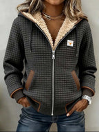 Silvana™ | Sherpa-Lined Quilted Zip-Up Hooded Jacket